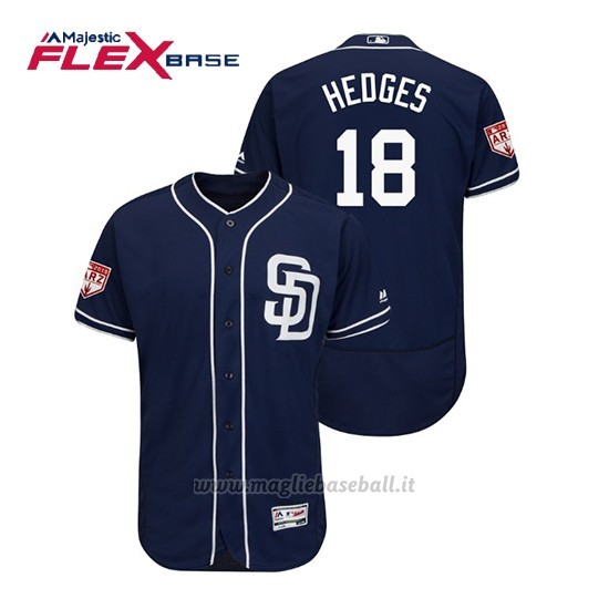 Maglia Baseball Uomo San Diego Padres Austin Hedges Flex Base Entrenamiento De Primavera 2019 Blu